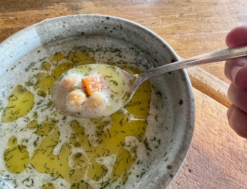 Vegetarian Avgolemono Soup | Greek Lemon Chickpea Recipe