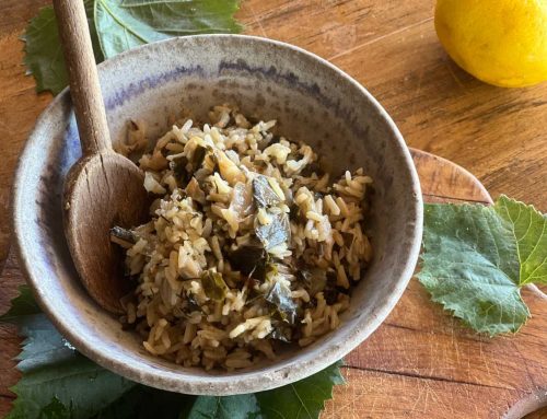 Wild Grape Leaf Rice (A Deconstructed Dolmades Recipe)